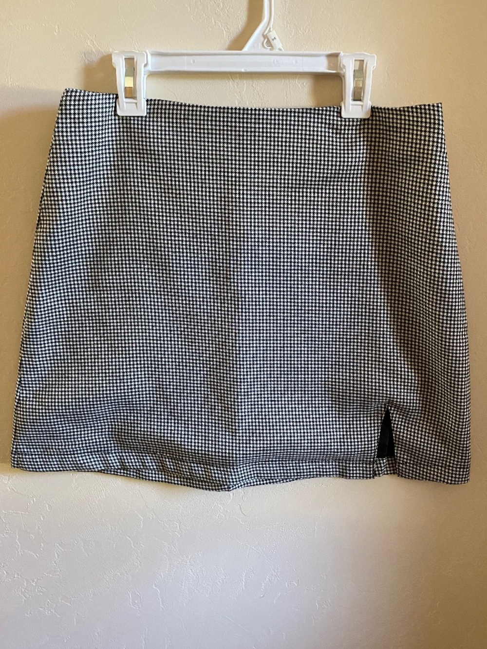 Pink Lily Black/White checked gingham pattern above knee skirt Size small